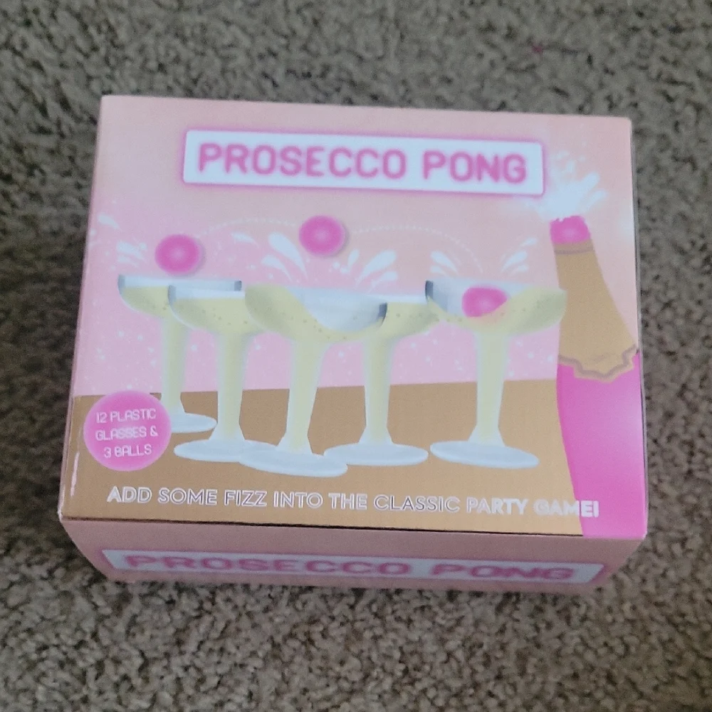 Prosecco Pong Party Game Set - Pink and White